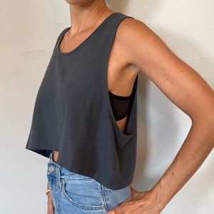 Cropped 100% Slub Silk Tank